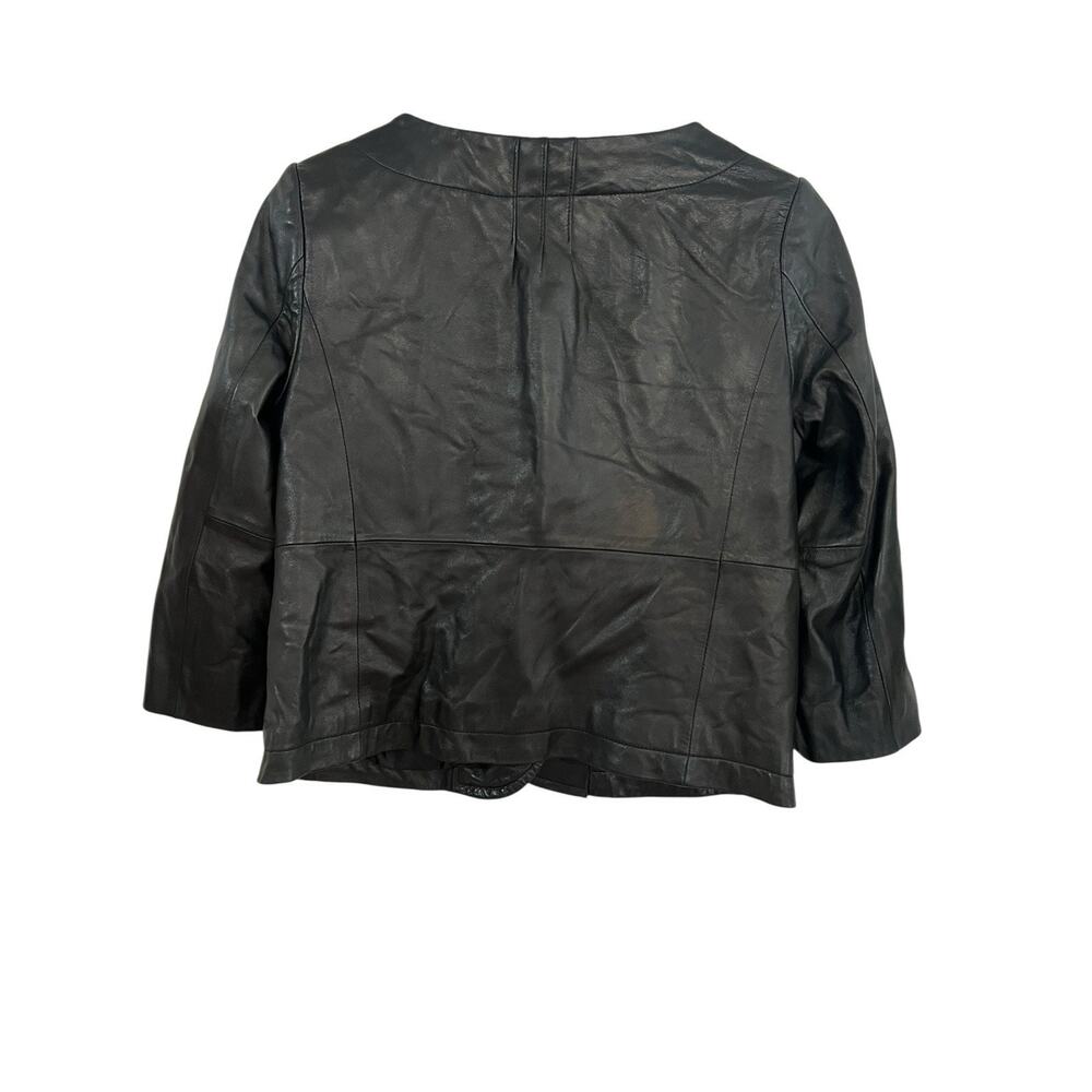 Vintage 90s Semantiks Black Genuine Leather Blazer Jacket S Clean Girl - Picture 8 of 13